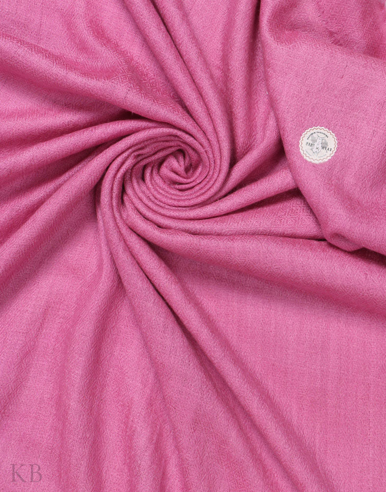 GI Certified Pink Solid Cashmere Pashmina Stole - Kashmir Box