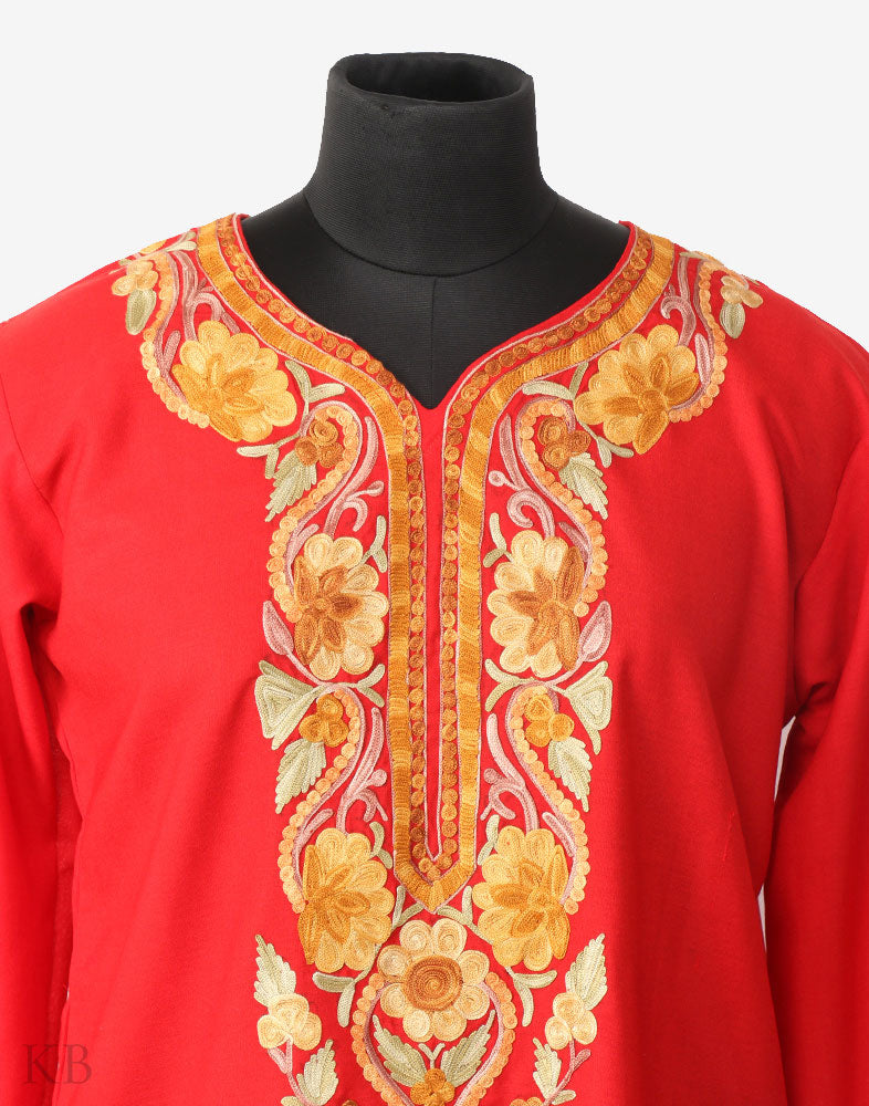 Aari Embroidered Cotton Kashmiri Kurti for Women, Indian Kurtis, BATIN® -  Etsy