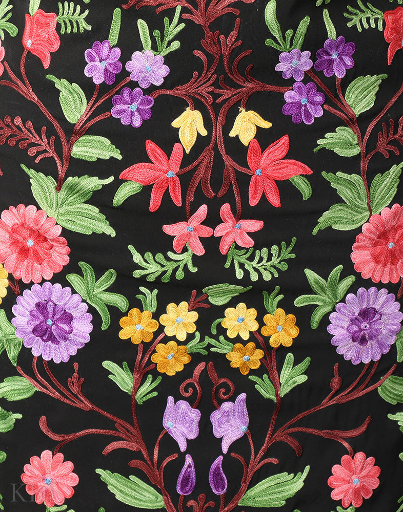 Deep Black Kasheeda Embroidery Georgette Suit - Kashmir Box