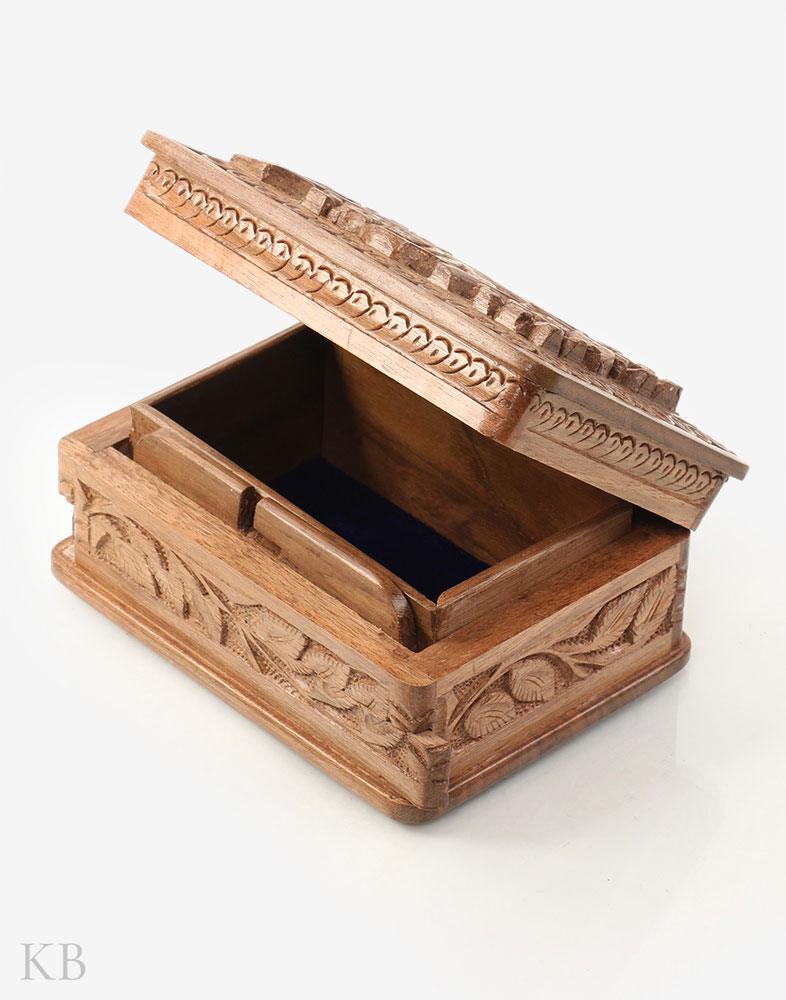 Spring Bloom Walnut Wood Box - Kashmir Box