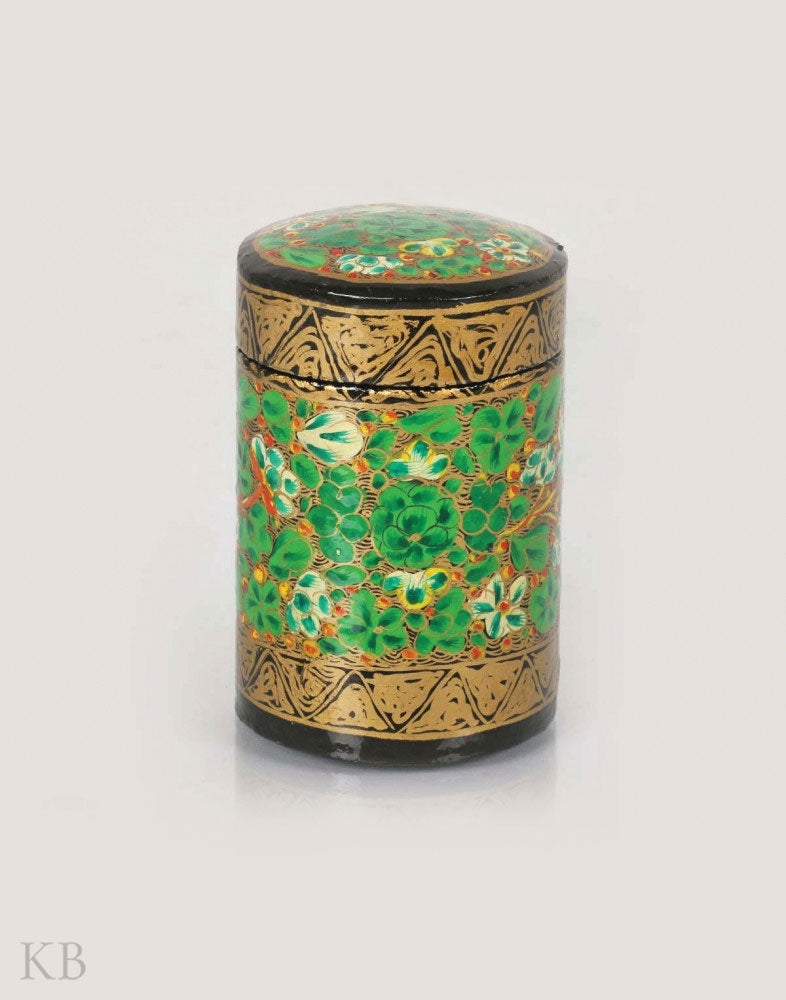 Green Paper Mache Toothpick Holder - Kashmir Box