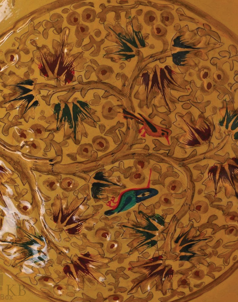 Golden Handcrafted Paper Mache Bowl - Kashmir Box