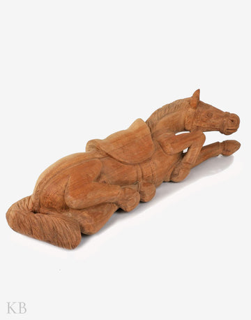 Handmade Walnut Wood Saddled Horse - Kashmir Box