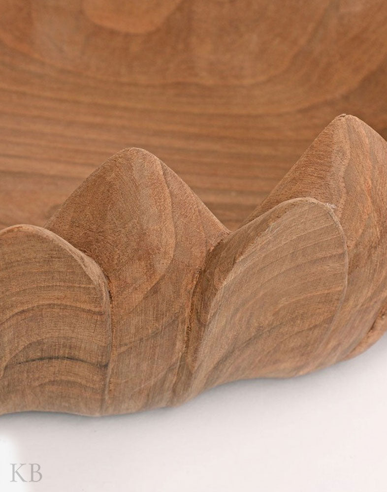 Walnut Wood Leaved Handmade Bowl - Kashmir Box