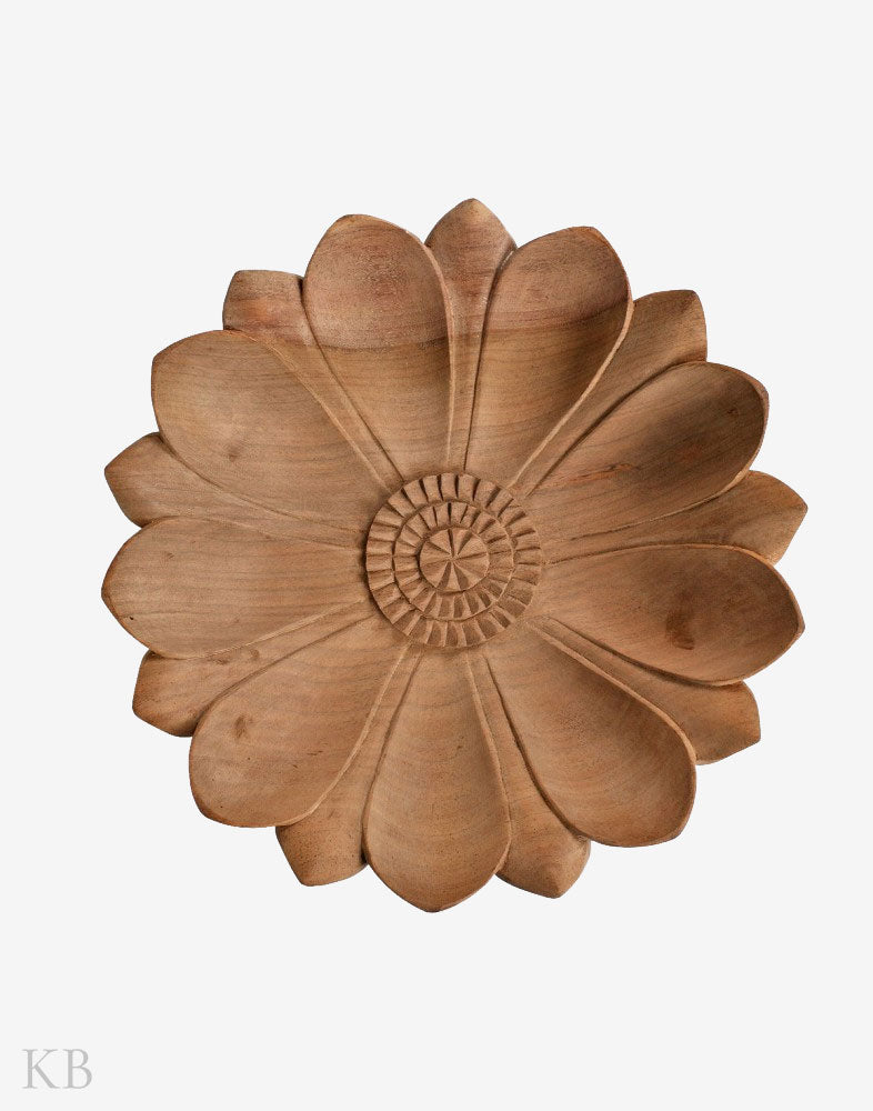 Lotus Walnut Wood Carved Bowl - Kashmir Box
