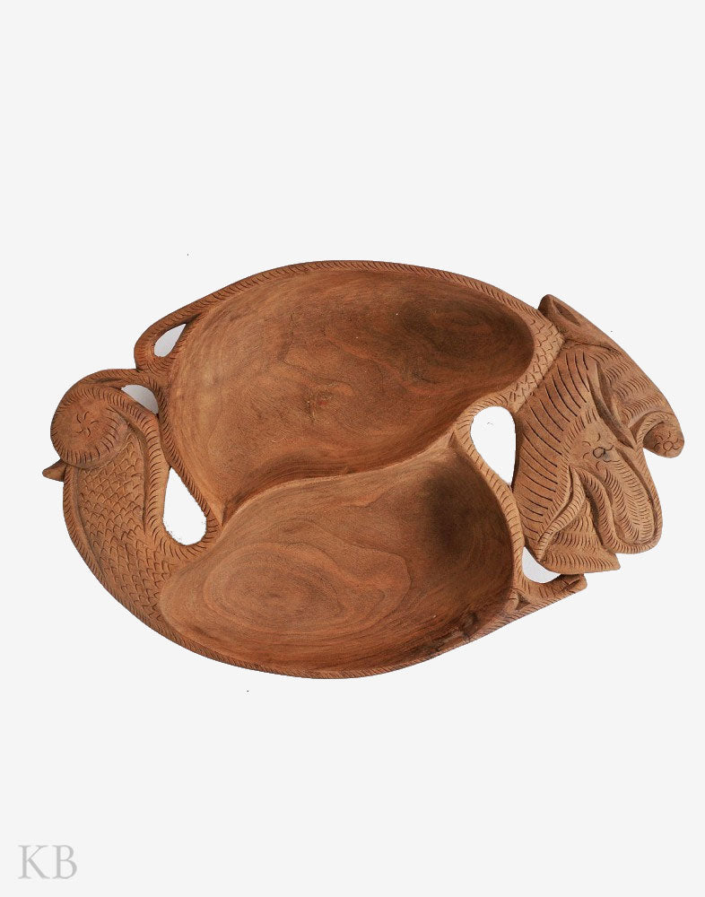 Walnut Wood Handmade Dragon Bowl - Kashmir Box