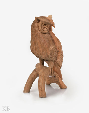 Walnut Wood Small Decorative Owl - Kashmir Box