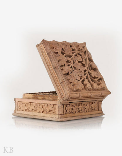Walnut Wood Grapevine Carved Box - Kashmir Box