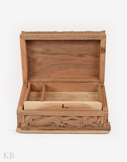 Walnut Wood Handcrafted Dragon Box - Kashmir Box