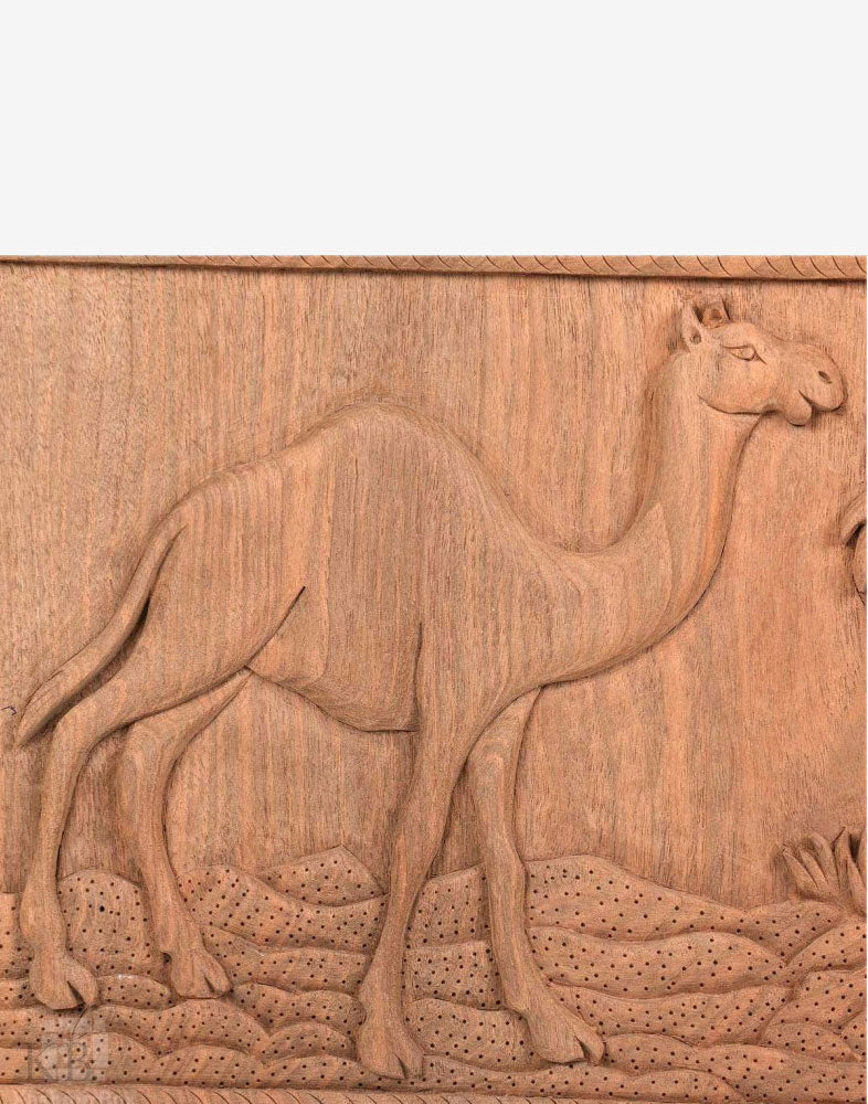 Desert Life Engraved Walnut Wood Wall Panel - Kashmir Box