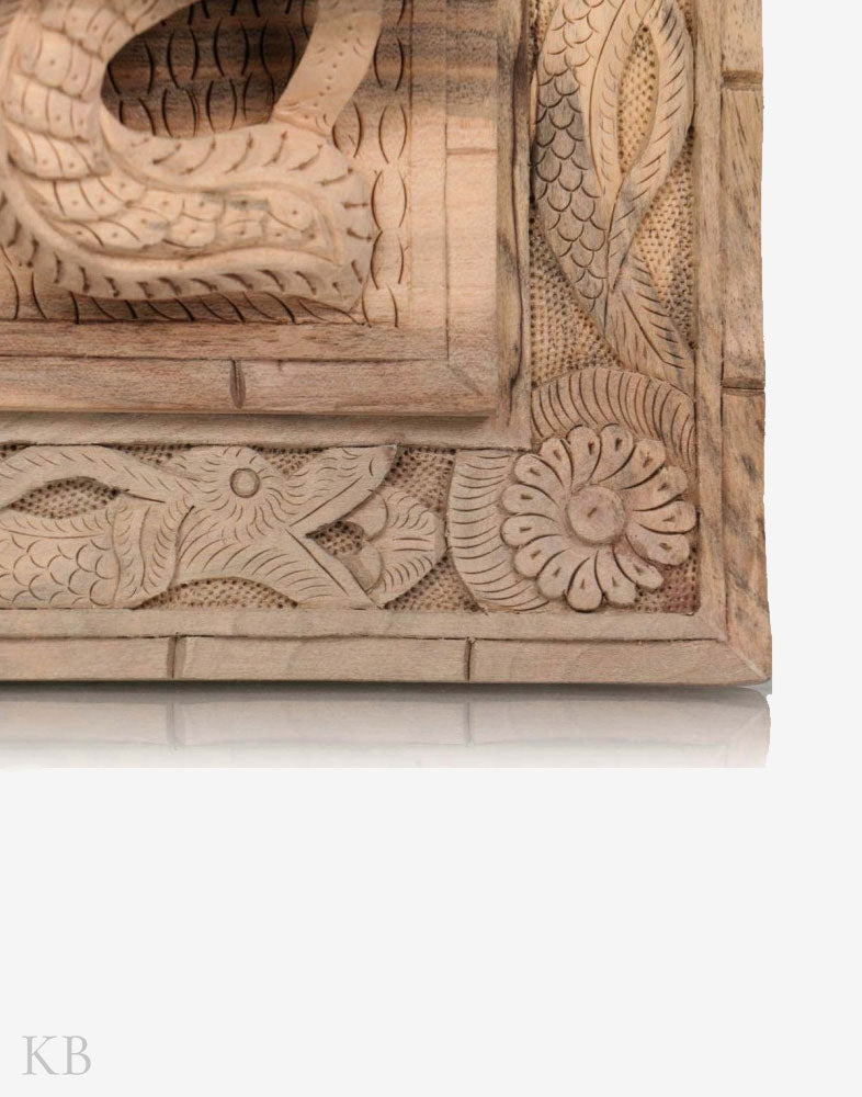 Dragon Luck Handmade Walnut Wood Wall Plate - Kashmir Box