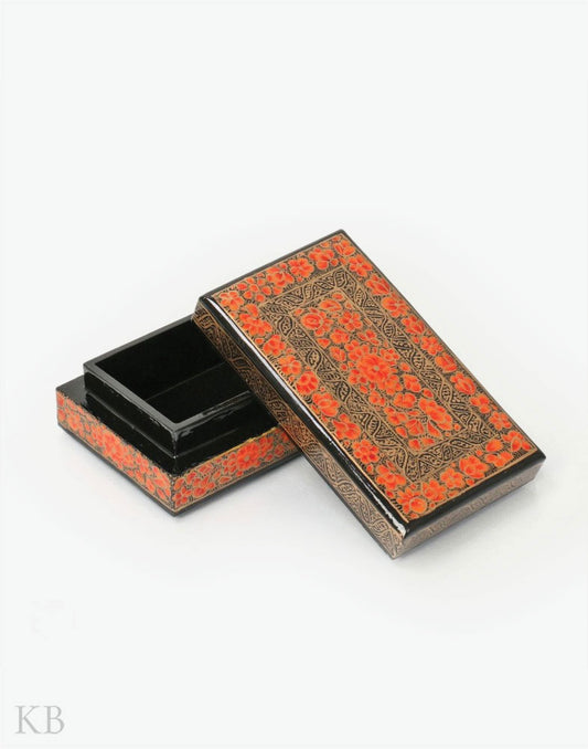 Floral Border Handmade Paper Mache Gift Box - Kashmir Box