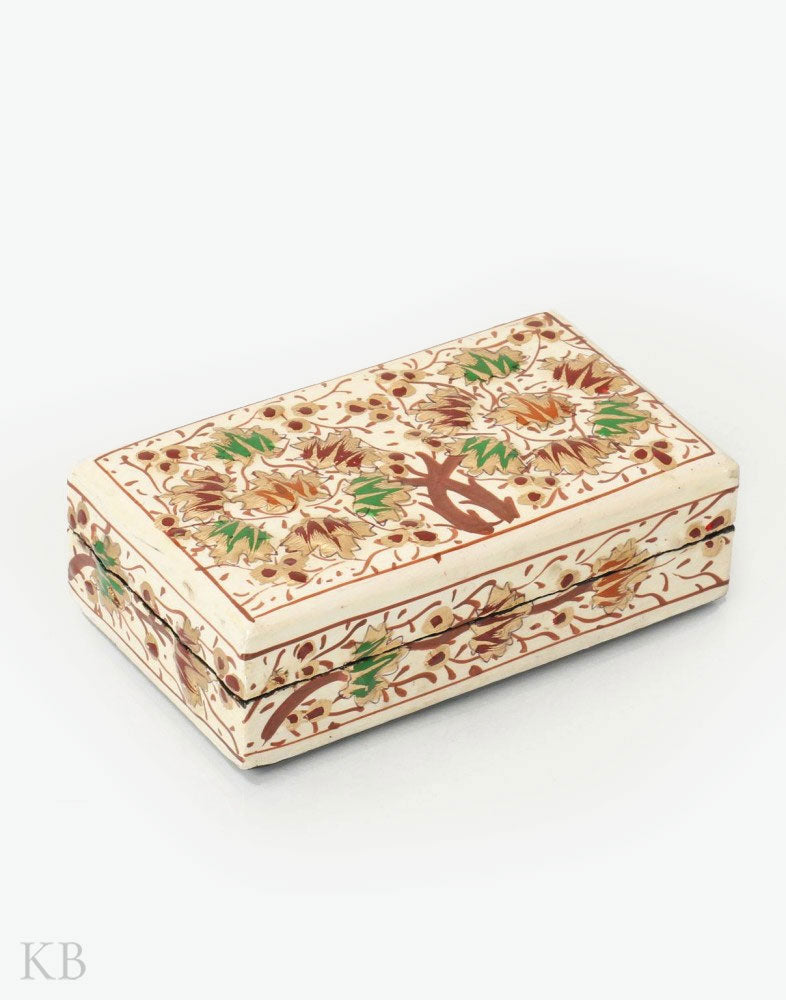 White Twin Tree Handmade Paper Mache Box - Kashmir Box