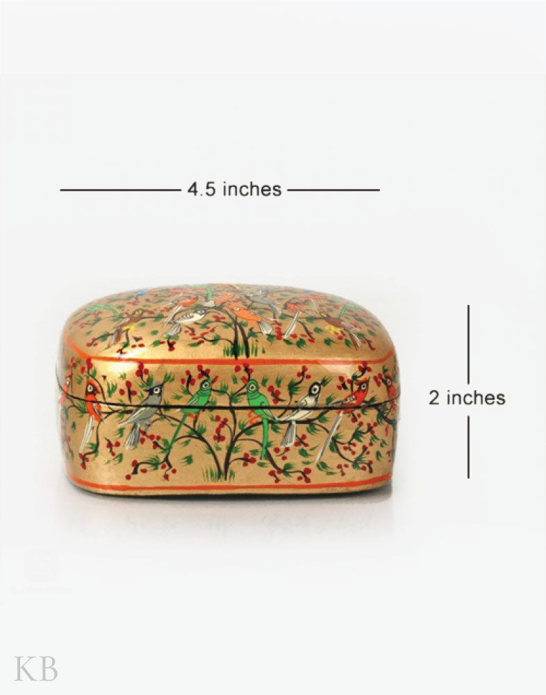 Sparrow Knot Handmade Paper Mache Trinket Box - Kashmir Box