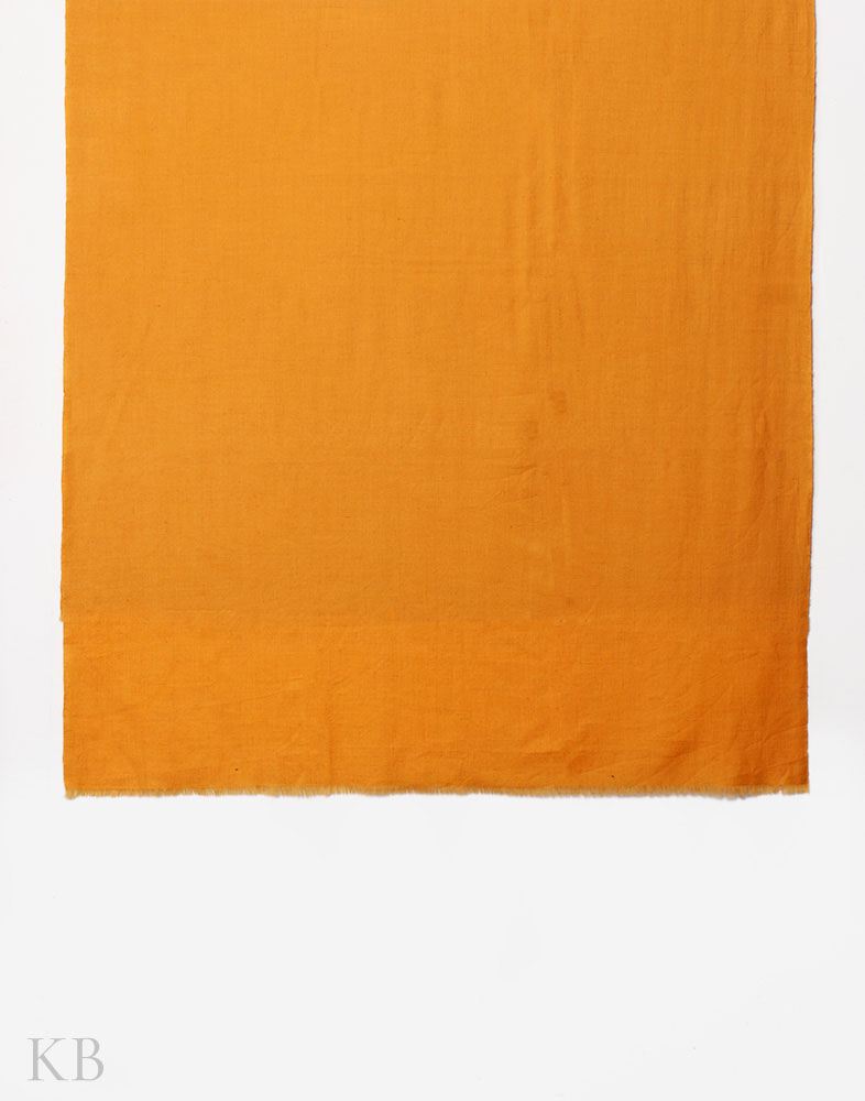 Apricot Yellow Solid Cashmere Pashmina Shawl - Kashmir Box
