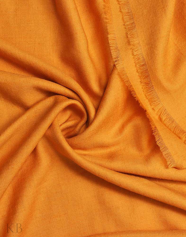 Apricot Yellow Solid Cashmere Pashmina Shawl - Kashmir Box