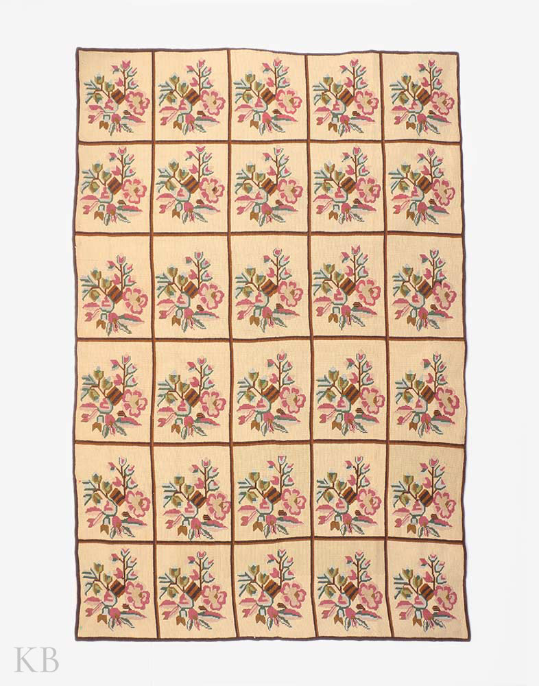 Floral Grid Handmade Cotton Tapestry - Kashmir Box