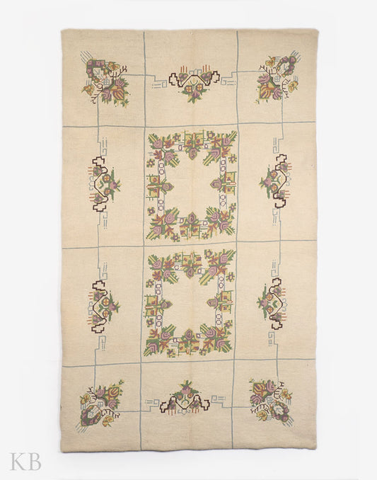 Kaleidoscopic Grid Handmade Cotton Tapestry - Kashmir Box