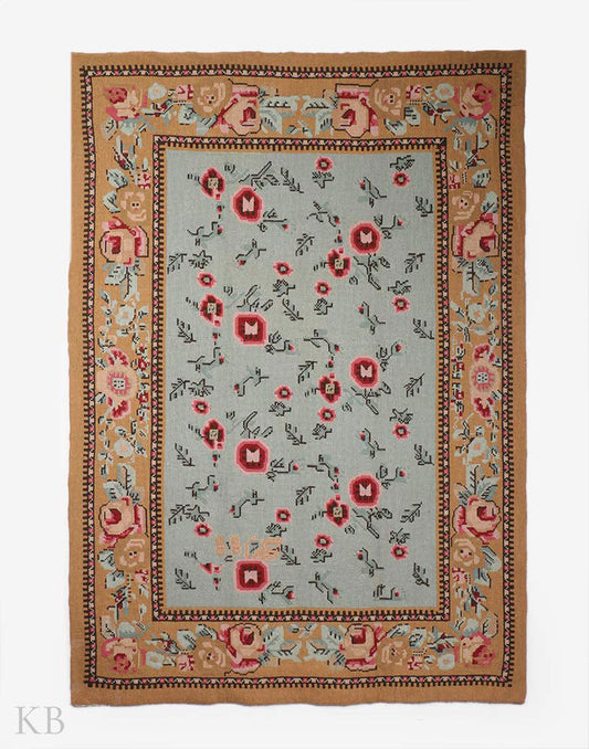 Blue Brown Cotton Wall Tapestry - Kashmir Box